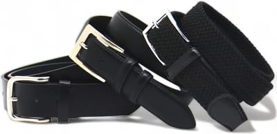Safekeepers Riemen - 3 stuks riemen - riem heren - riem dames - unisex - Elastiek riem - Casual riem Geldriem - Zwart