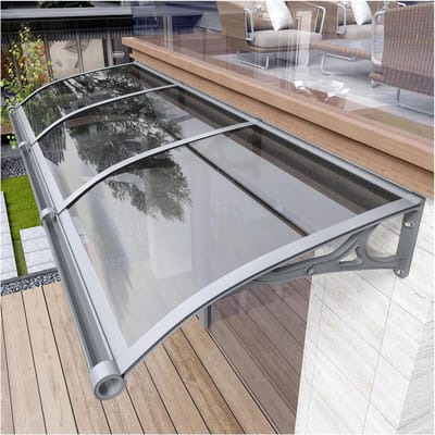 Gebogen Luifel - Buiten Schaduw - Bescherming Buiten - Duurzame Aluminium Beugel - 120x220 cm - Transparant