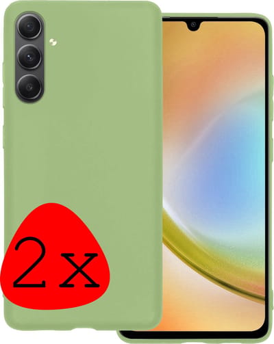 Hoesje 2 Stuks - Geschikt voor Samsung Galaxy A34 - Sterk & Shockproof - Case Siliconen - Back Cover - Telefoon Hoes - Groen