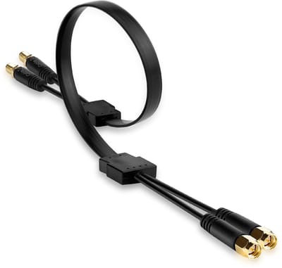Dailygoody Doorvoer Plat Kabel - 5G/LTE Antennes - Ultra-Dunne Laag-Verlies - 50 cm - Male naar Female - Ideaal voor Ramen en Deuren
