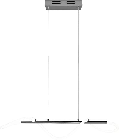 LED Hanglamp - Trion Argino - 28W - Natuurlijk Wit 4000K - Dimbaar - Chroom - Metaal