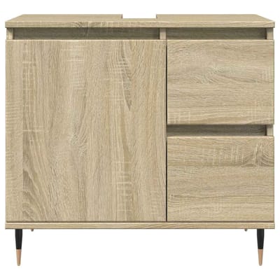 vidaXL - Wastafelkast - 65x33x60 - cm - bewerkt - hout - sonoma - eikenkleurig