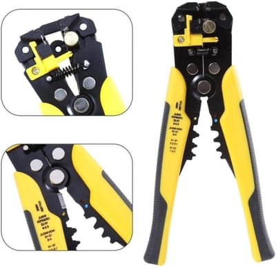 3-in-1 Striptang - Automatische Krimptang - Kabel Bewerken - Verstelbare Klemkracht - 21 cm - Zwart