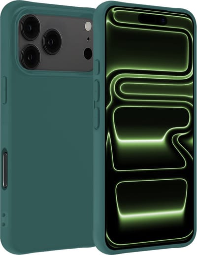 Hoesje Geschikt voor Apple iPhone 17 Pro Max / 18 Pro Max - Sterk & Shockproof - Hoes Cover - Siliconen Case - Donkergroen
