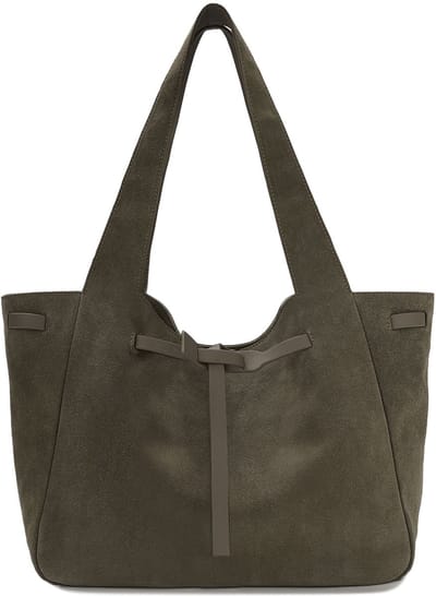 LES VISIONNAIRES Garbriella Shopper Tas Leer 40 cm - 12 L - moss green