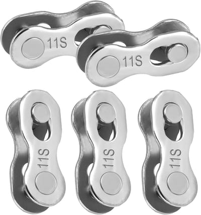 Crrynuo - 5 Stuks Fietskettinggesp - Fietsaccessoires - Fietsketting - Zilver - Koolstofstaal - 11-Snelheid - Eenvoudig Te Installeren - Beschermt Ketting