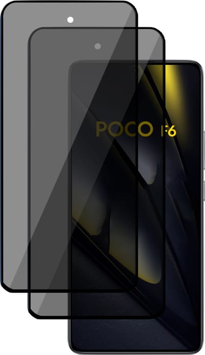 2x Privé Screenprotector geschikt voor POCO F6 Screenprotector - Privacy Beschermglas - Privacy Proteqt+
