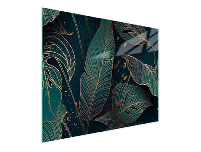 TMK ArtDeko - Snijplank van glas - 52x30 cm - Bladmotief