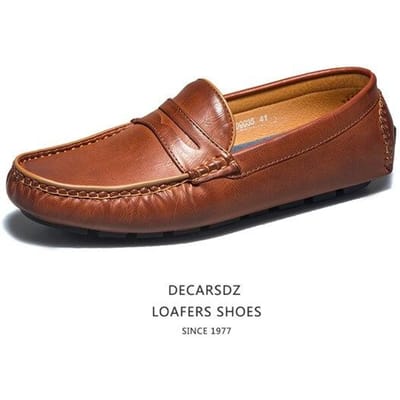 Decarsdz Herenschoenen Heren Hoge Kwaliteit Leren Loafers Schoenen Voor Heren Zomer Herfst Comfortabel Rijden Luie Heren Casual Schoenen 44 brown