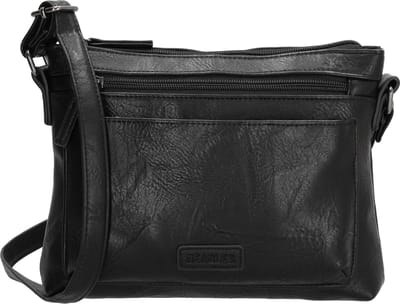 Beagles Murcia Crossbody Schoudertas - Vegan Leer - Handige Ritsvakken - Zwart
