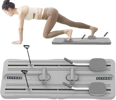 Pilates Trainingsbord - Core Trainer - Buikspier Training - Veelzijdig Fitnessapparaat - 105 x 40 cm - Grijs