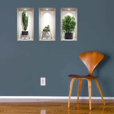 Sticker met cactusdesign en 3D-effect, 80 x 120 cm