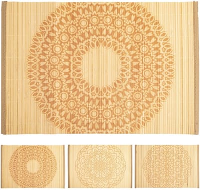 Placemat Bamboe Rechthoekige Oprolbare MANDALA 45x30 cm - Tafelonderzetter