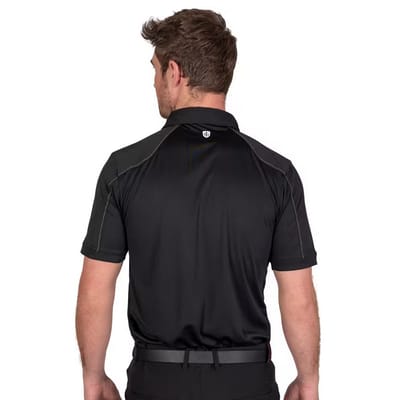 Island Green Heren Gestikt Golf Poloshirt (Zwart)