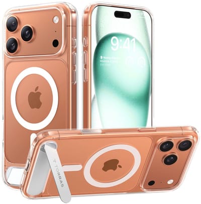 TORRAS Hoesje Geschikt voor Apple iPhone 17 Pro Max - UPro Pstand - Compatibel met MagSafe / Qi2 - Uitklapbare Kickstand - Back Cover met Magneet - Transparant