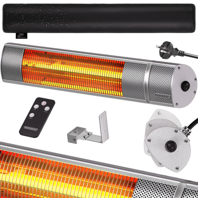 Monzana Infraroodstraler 2000W - 3 Standen/Afstandsbediening – Zilver