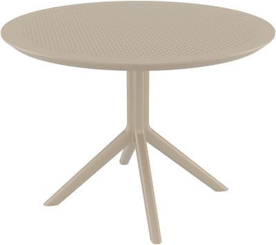 CLP Sky Tuintafel - Rond - Ø 105 cm - Polypropyleen - Weerbestendig & UV-bestendig - Bistrotafel Buiten - taupe