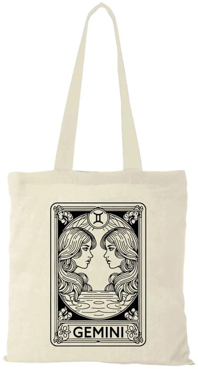 Canvas tas - Sterrenbeeld Tweelingen (Gemini) - katoenen tas - schoudertas dames - tassen dames - schoudertassen