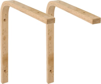 AMIG Plankdrager/planksteun van hout - 2x - lichtbruin - H250 x B200 mm - boekenplank steunen