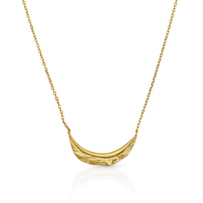 Schitterende 18K Gold Plated Zilveren Halsketting met Blad