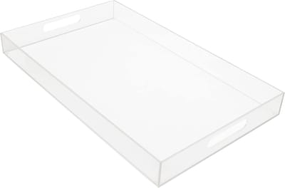 Famanu – Extra groot acryl dienblad met handvatten – Koffie- en thee organizer – Transparant