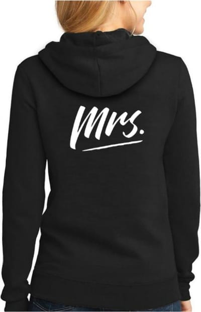 Mr / Mrs Hoodie Sweater (Mrs - Maat XS) | Koppel Cadeau | Valentijn Cadeautje voor hem & haar