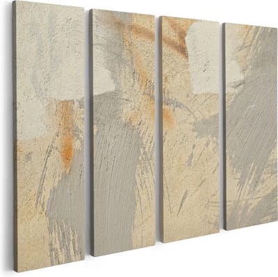 Artaza Canvas Schilderij Vierluik Abstracte Kunst van een Cementen Muur - 80x60 - Foto Op Canvas - Canvas Print