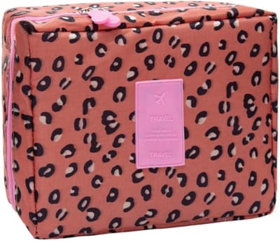 Fako Fashion - Make-up Tasje Rechthoek - Cosmetica Organizer - Make-up Toilettas - 21x16x8cm - Luipaard Roze
