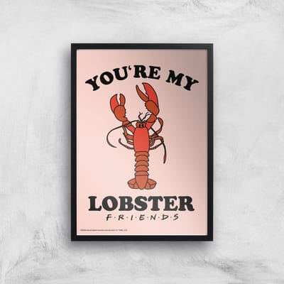Friends Lobster Giclee Art Print - A4 - Black Frame