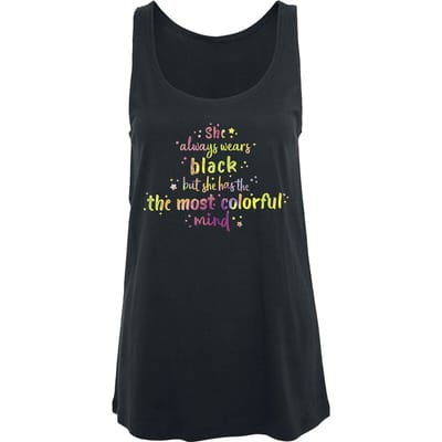 Sprüche - Fun Top - Colorful Mind - S tot 4XL - voor Vrouwen - zwart