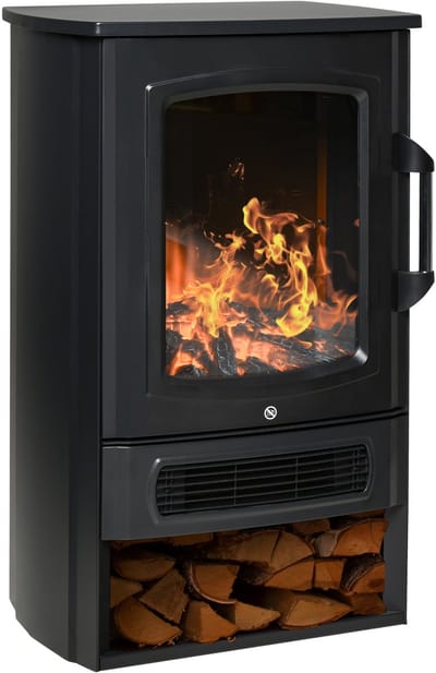 Sfeerhaard Elektrisch - Elektrische kachel - Elektrische haard - Vrijstaande elektrische - 1000/2000W - Met thermostaat - LED Vlameffect - Met Oververhittingsbeveiliging - 44x32x74 cm - Zwart