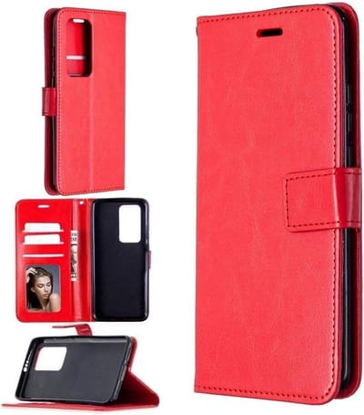 LuxeBass Boekhoesje geschikt voor Oppo Find X3 Neo - Rood - telefoonhoes - gsm hoes - telefoonhoesjes