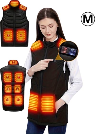Nivard Verwarmde Bodywarmer - Elektrische Bodywarmer - Heated Vest - Jas - Kleding - Oplaadbaar - Zwart - Maat M - Winter - Dames