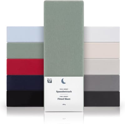 Blumtal Hoeslaken - Fitted Sheet - Jersey - Katoen -  140 x 200 x 30 cm - Zomers Groen