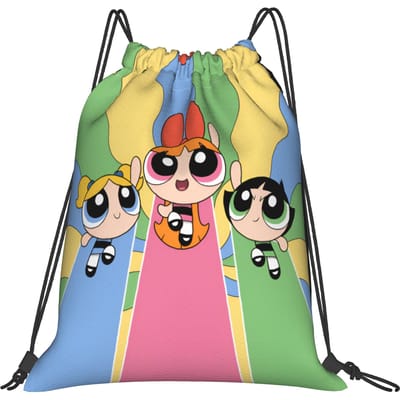 Aangepaste Poweres Anime Puffes Trekkoordtas Dames Heren Draagbare Sport Gym Rugzak Boterbloem Bloesem Konijn Boodschappentassen One Size