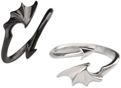 Dailygoods- Ringen Verstelbaar - Bijpassende Ringen voor Koppels - Huwelijkscadeau - Hypoallergene Materialen - Drakenvleugel/Pijlring - Charmant Ontwerp - Sieraden
