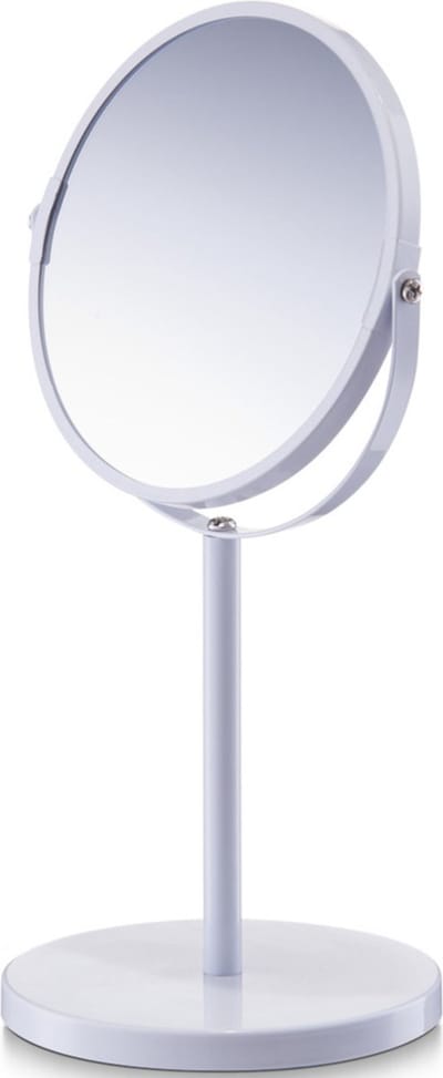Zeller make up spiegel - rond - dubbelzijdig - 17x35 cm - Cosmeticaspiegel - Vergootspiegel - wit