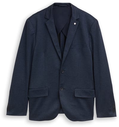 Tom Tailor - Regular fit colbert met zakken - Maat 52 - navy twill melange