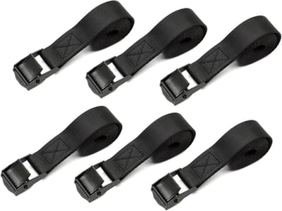 Bagageriemen - Transportriemen - 6-pack - Voor motor-, auto- en fietsendragers - Riemen van 50 cm x 2 cm - Zwart
