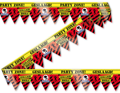 Q2P - Afzetlint - Geslaagd - Versiering - Verkeersbord - Tape - 12 Meter - Feest Versiering - Graduation