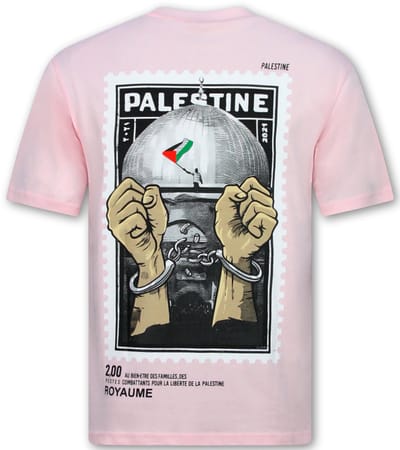 Free Palestine T shirt - Oversized T shirt Heren - T shirt Heren met Print - 183- Roze