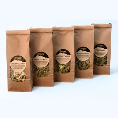 A taste of Oh!rganic - Proefpakket Griekse Kruideninfusies - Griekse bergthee, munt, gember, salie & tijm - BIO - Theïnevrij - Handgeoogst