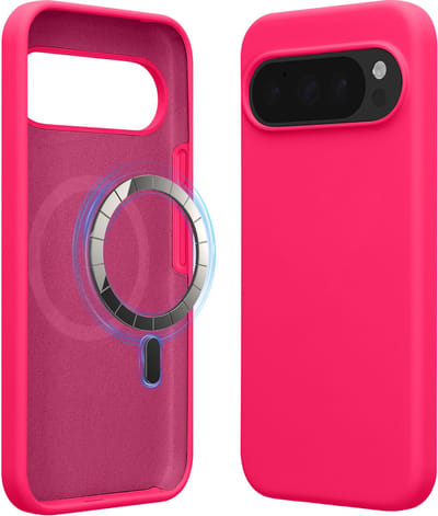 kwmobile telefoonhoesje geschikt voor Google Pixel 10 Pro XL - Hoesje met magneet compatibel met MagSafe - Smartphone case in neon roze