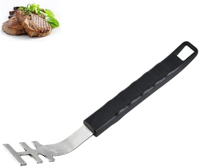 Dailygoods- Grillrooster Handvat Hittebestendig - Roestvrij Staal - Lange Greep - Comfortabele Handgreep - Ophanggaatjes - 25,7 cm - Grillhefboom