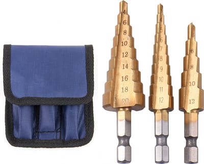 DW4Trading Trapgatboren Set van 3 Stuks in Luxe Etui - 3-20mm - Opname Hex 1/4"