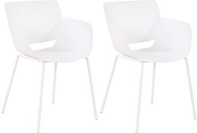 CLP Set van 2 Tuinstoelen Alpena - Met Armleuningen - Weerbestendig - Kunststof/wit