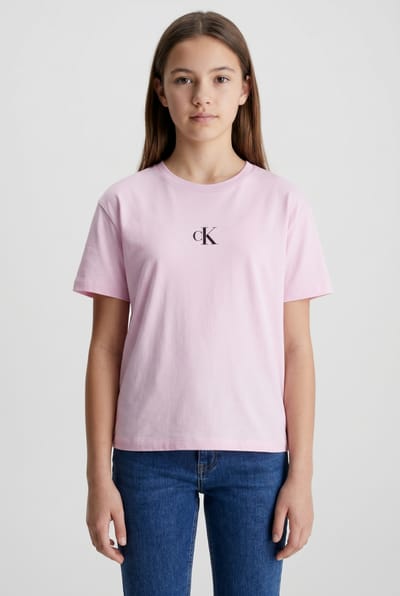 Calvin Klein Girls Ck Logo Boxy T-shirt Pearly Pink Taglia: 14 | T-shirt Outlet | kids | Rosa