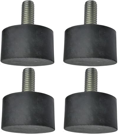 Dailygoods- Isolatiekussen Set van 4 - Ronde Trillingsdempers - M8 Schroefdraad - Ø30mm H:17mm - Rubber/Staal - Belasting 1960N