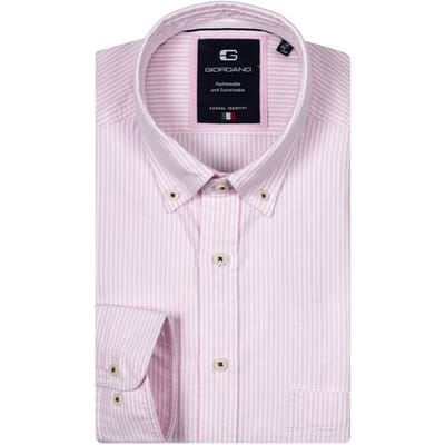 Giordano Overhemd Brando Classic Striped Brushed Oxford Light Cerise / male