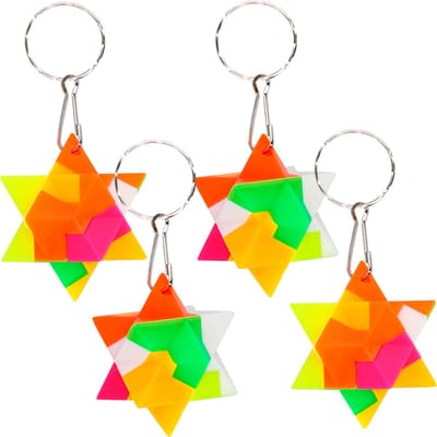 Boland - Set 4 sleutelhangers Puzzel - Pinata vulling - Uitdeelcadeautjes - Verjaardag - Sleutelhanger